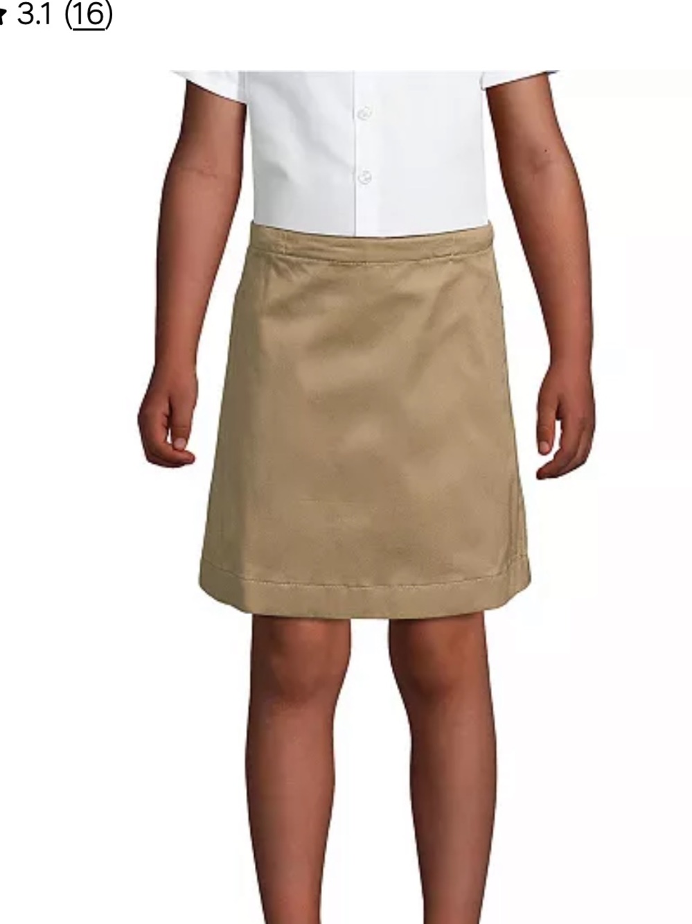 Big Girls Blend Chino Skort Above Knee